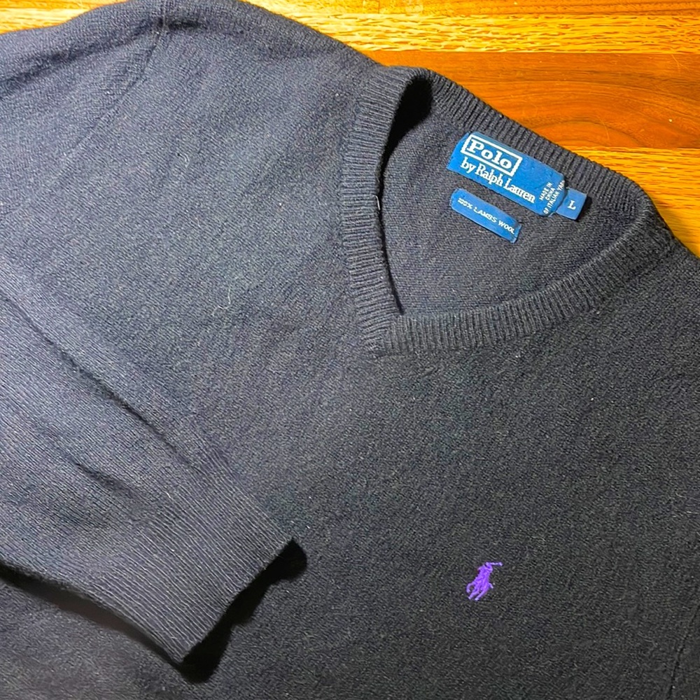 Polo by Ralph Lauren mens L Large black lambswool